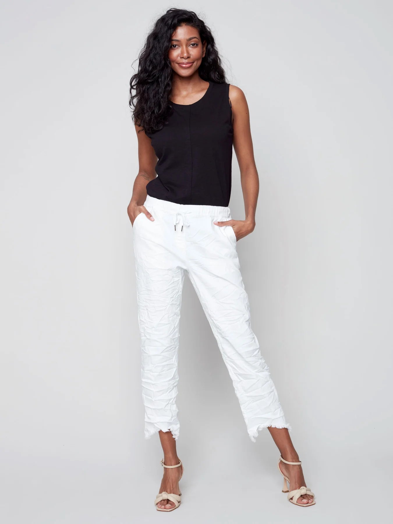 Charlie B Crinkle Bengaline Pull-On Pants