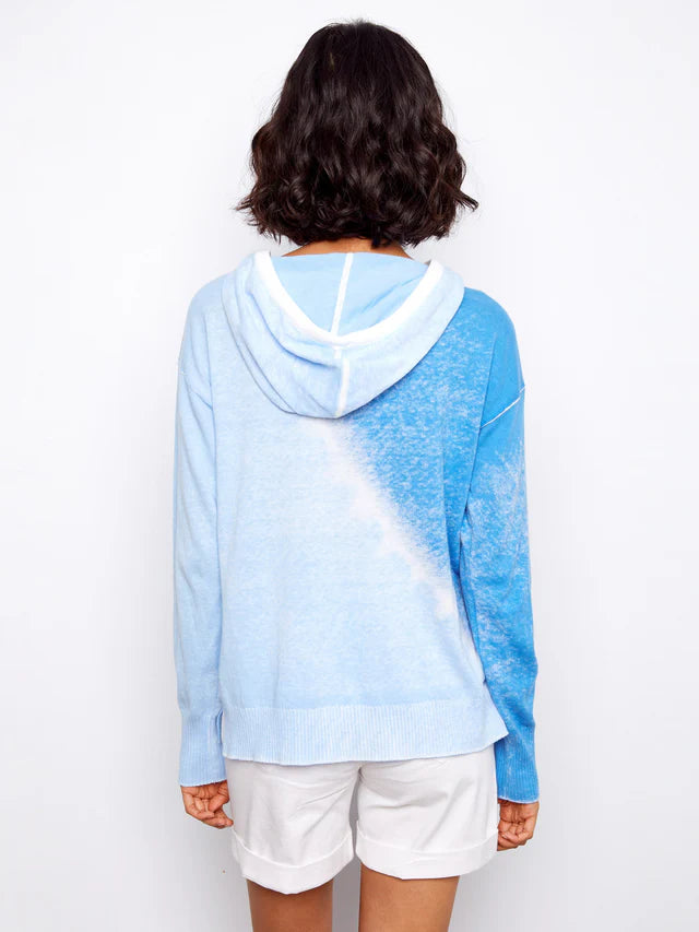 Charlie B Reverse Print Hoodie Sweater Cloud