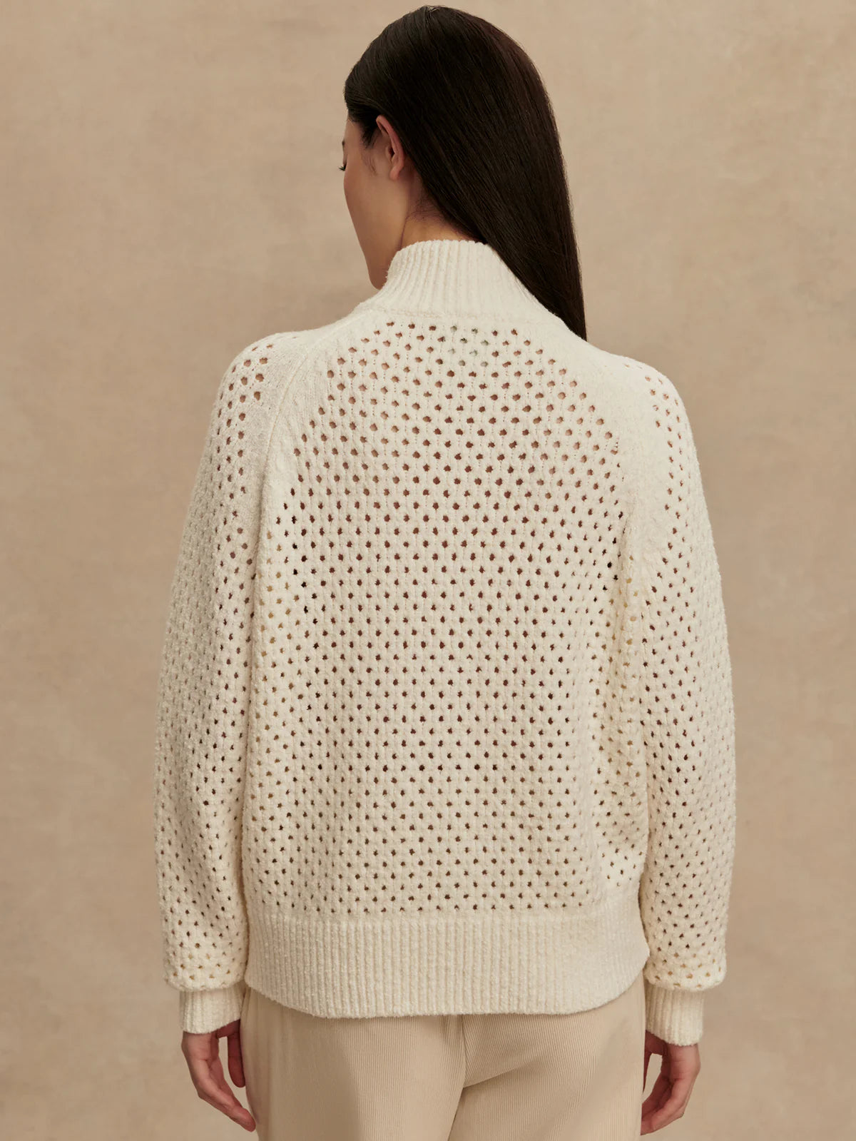 Varley Mandy Boucle Knit Jacket - Coconut Milk