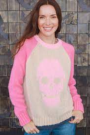 Wooden Ships Colorblock Raglan Skull-Moon/Diamond