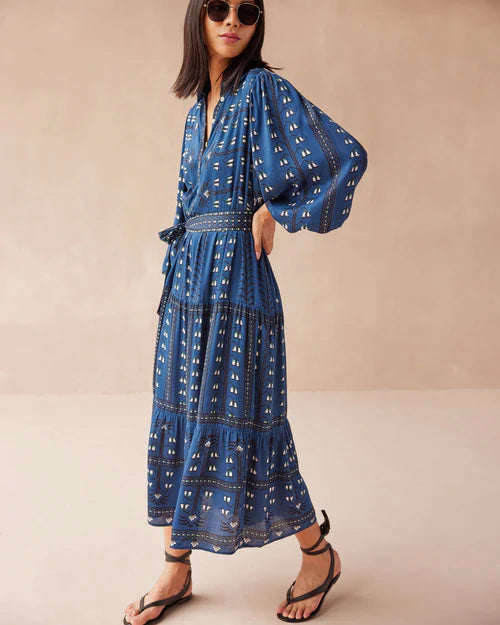 Omika Emery Maxi Dress Malva Indigo