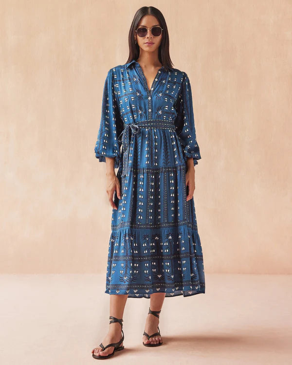 Omika Emery Maxi Dress Malva Indigo