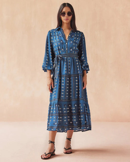 Omika Emery Maxi Dress Malva Indigo
