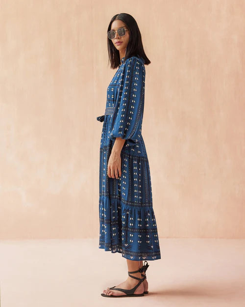 Omika Emery Maxi Dress Malva Indigo