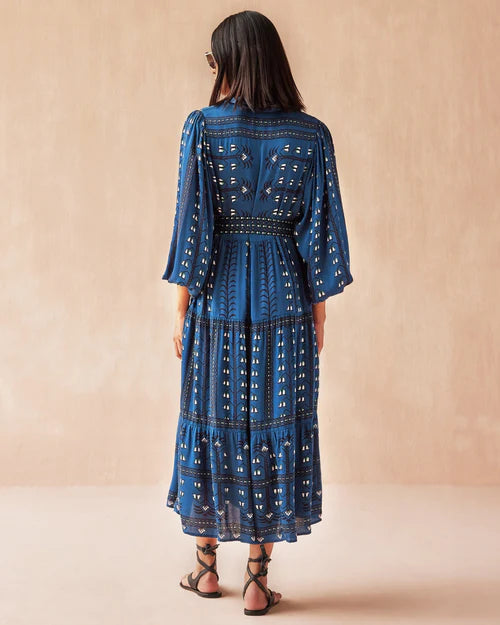 Omika Emery Maxi Dress Malva Indigo