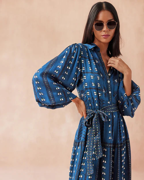 Omika Emery Maxi Dress Malva Indigo
