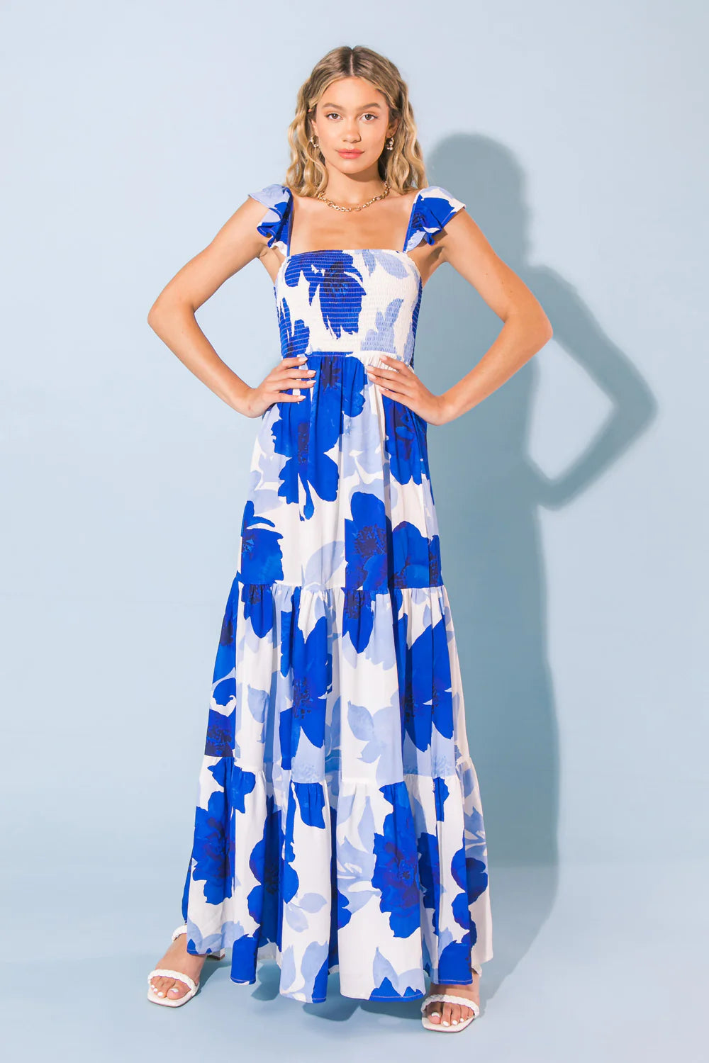 Feel Like Moving Maxi Dress-Blue