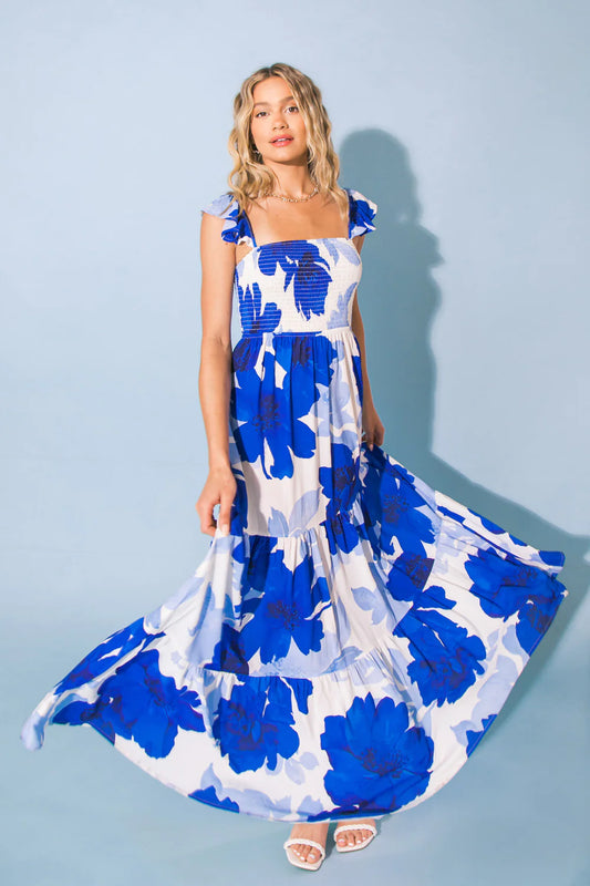 Feel Like Moving Maxi Dress-Blue