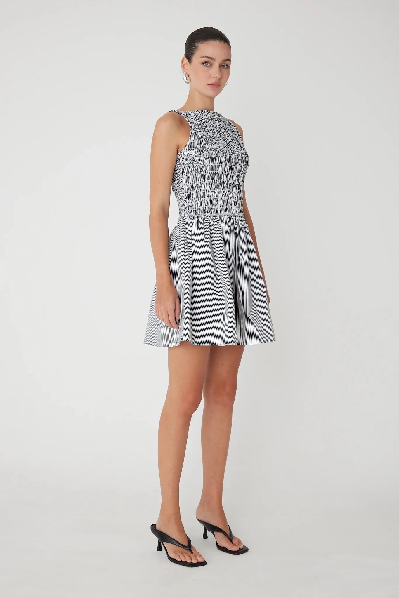 JS71 Marisol Striped Dress Black/White