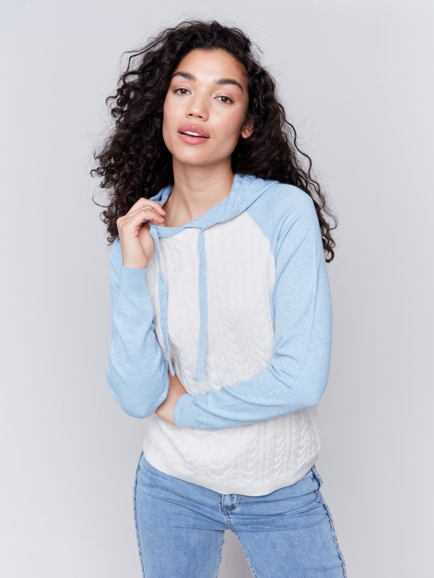 Charlie B 2 Tones Hoodie Sweater Heather Frost