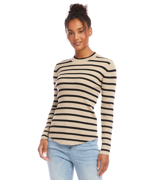 Karen Kane Shirttail Stripe Sweater
