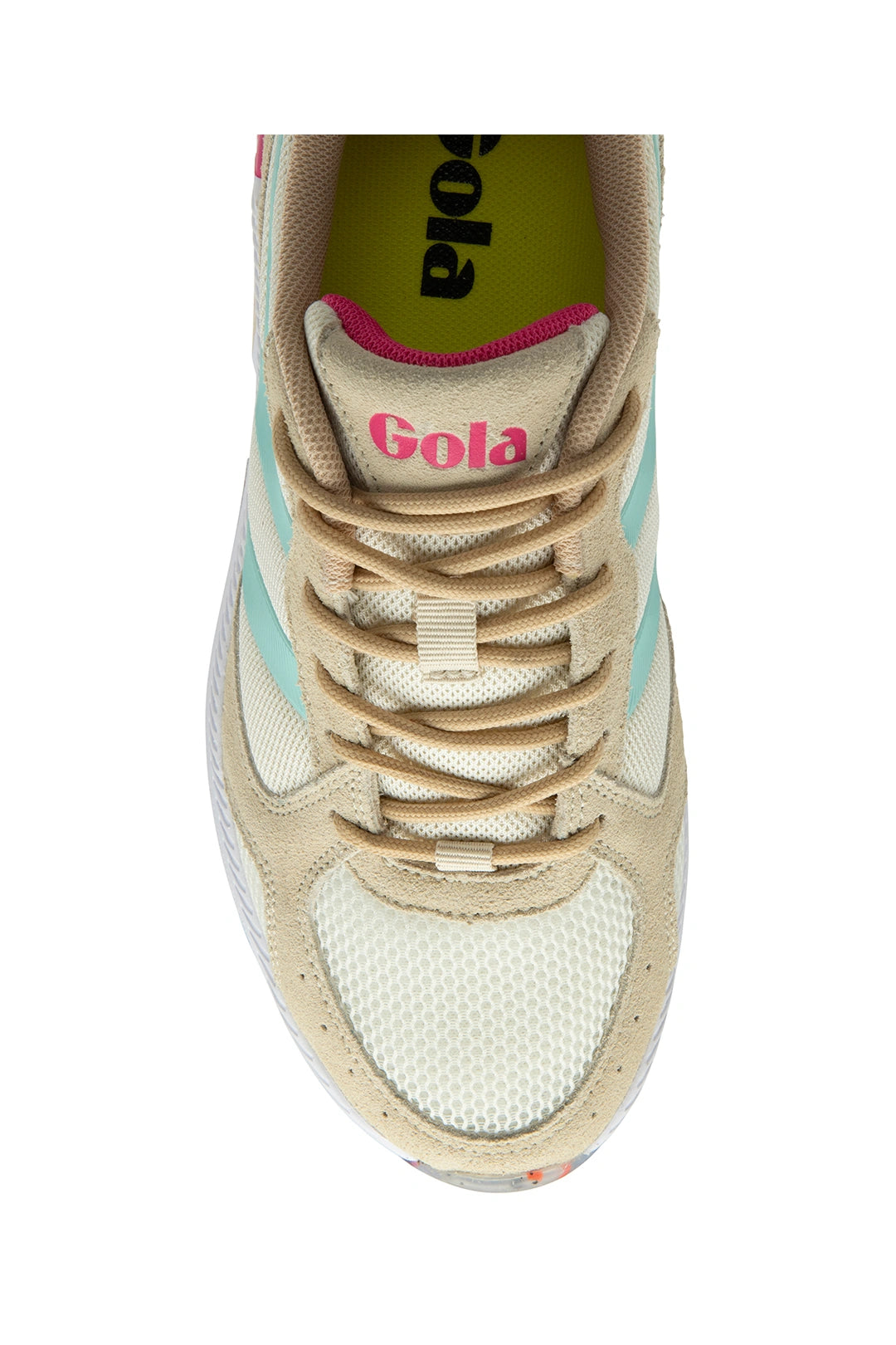 Gola Women's Navis Mesh Sneakers Off white/Oat/Powder Blue/Hot Pink