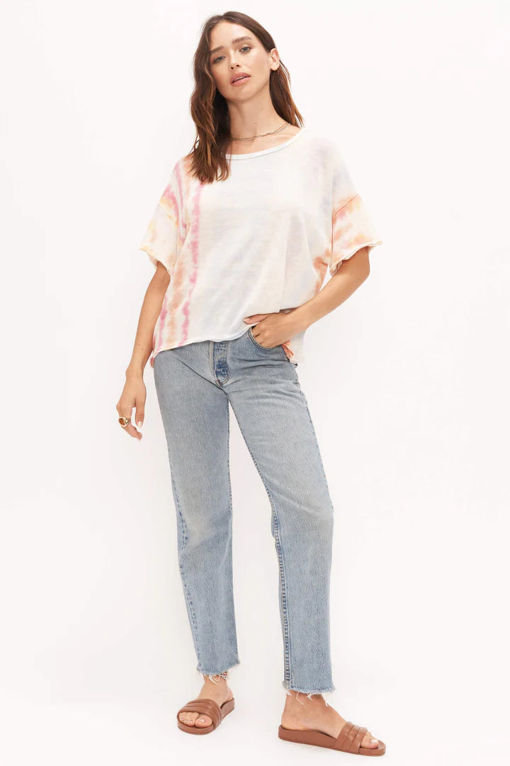 Project Social Yasuna Relaxed Watercolor Dye Textured Tee-Sunset