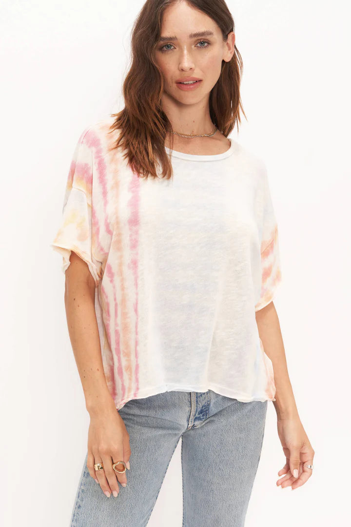 Project Social Yasuna Relaxed Watercolor Dye Textured Tee-Sunset