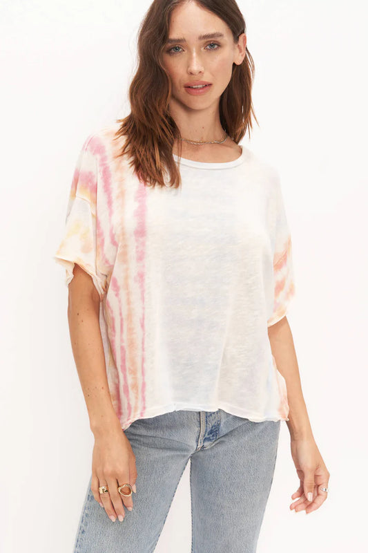 Project Social Yasuna Relaxed Watercolor Dye Textured Tee-Sunset