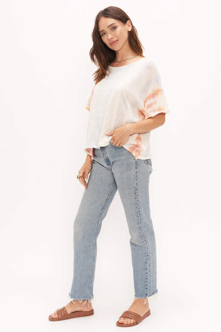 Project Social Yasuna Relaxed Watercolor Dye Textured Tee-Sunset