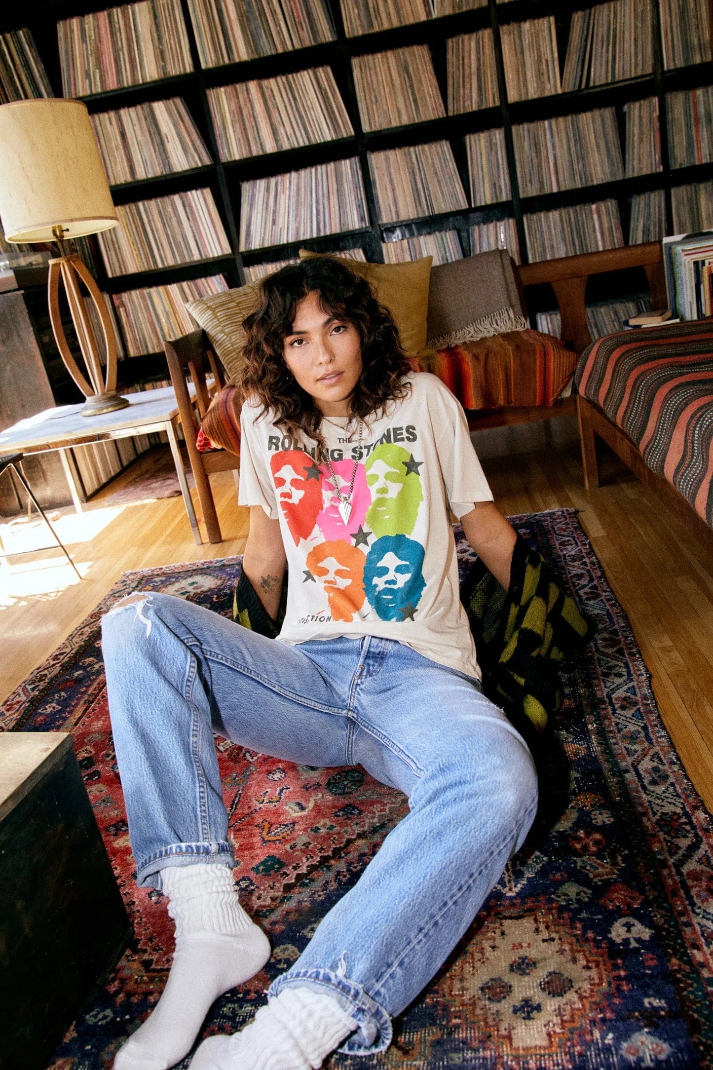 Daydreamer The Rolling Stones Satisfaction Faces Boyfriend Tee