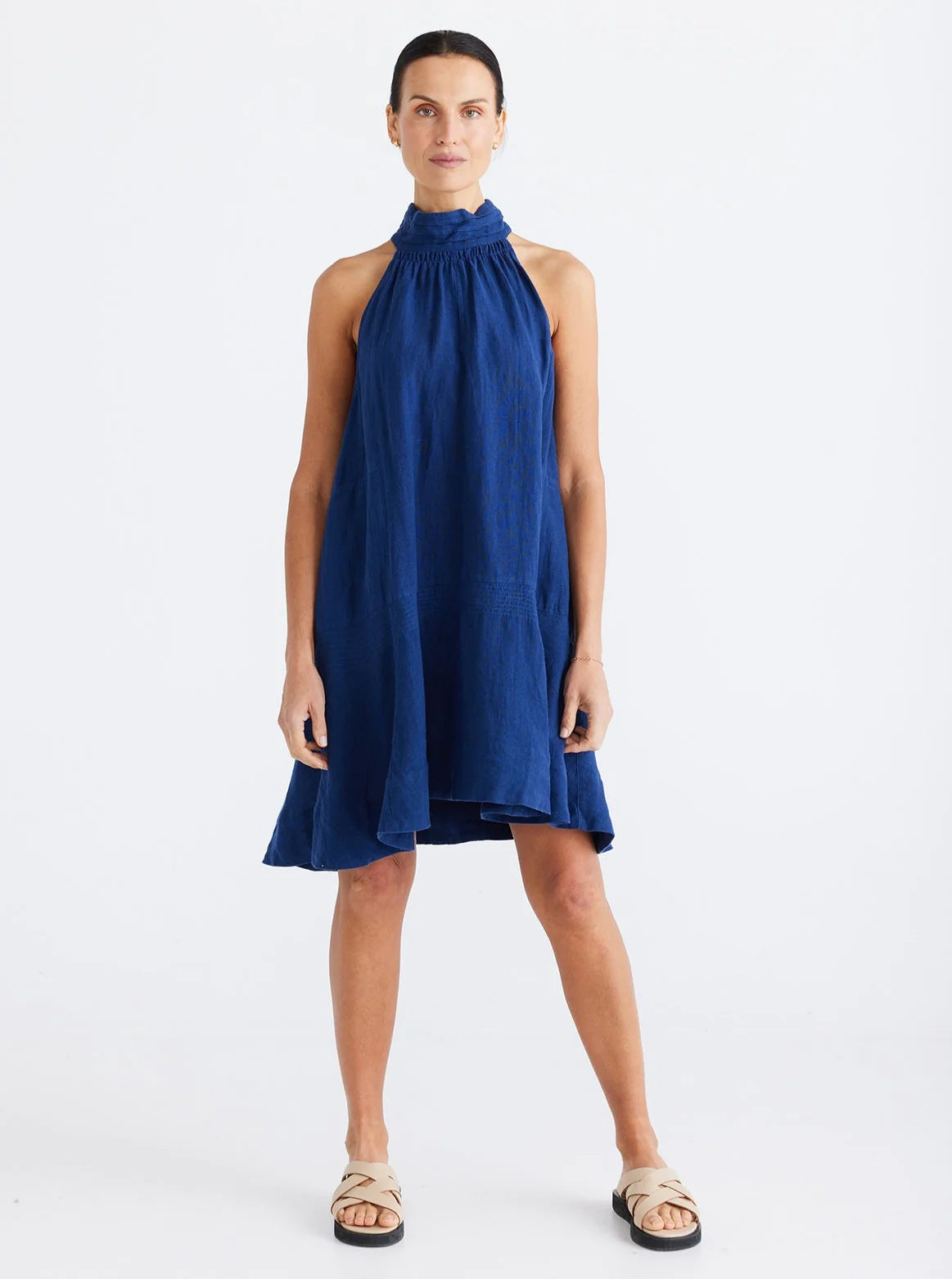 Brave + True Rose All Day Linen Dress-Denim