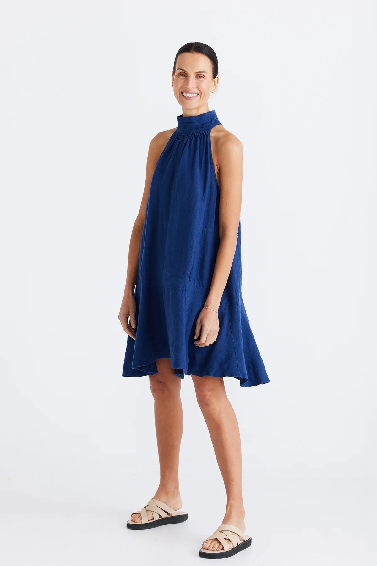 Brave + True Rose All Day Linen Dress-Denim