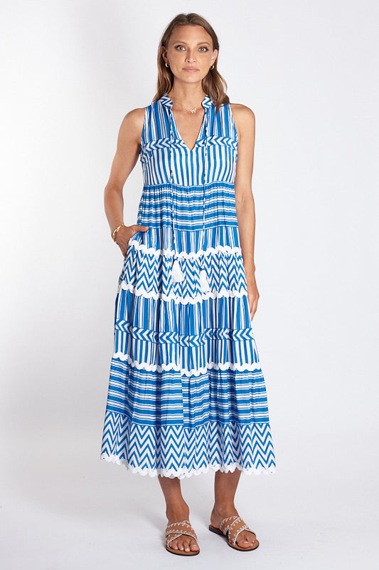 Rubyyaya Palladio Maxi Dress-Blue