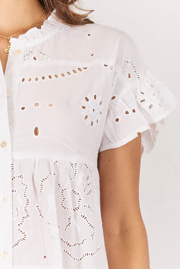 Rubyyaya Rose Dress - White