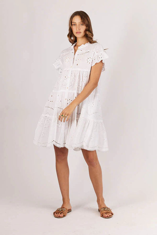 Rubyyaya Rose Dress - White