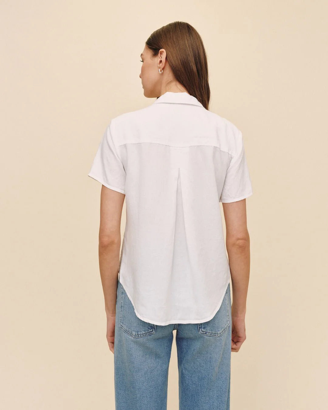 Bella Dahl Short Sleeve Pocket Button Down - White