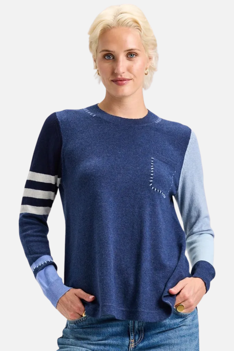 Zaket & Plover Spliced Sweater - Denim