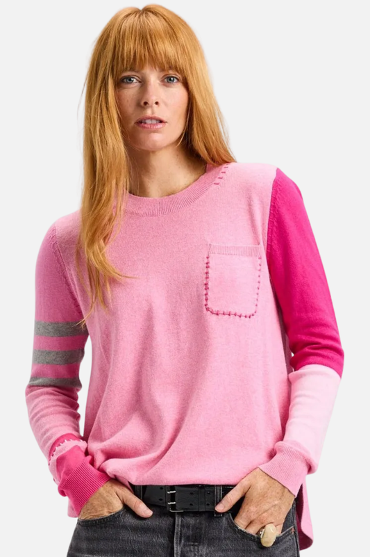 Zaket & Plover Spliced Sweater - Soft Pink