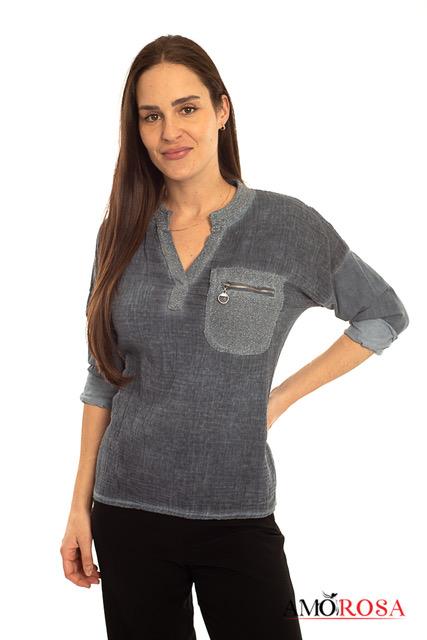 Amorosa Sparkle Zipper Pocket Top