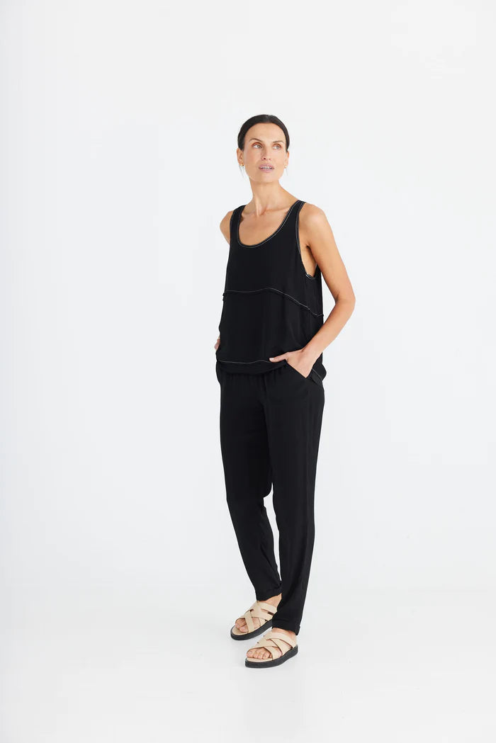 Brave + True Miles Away Top-Black