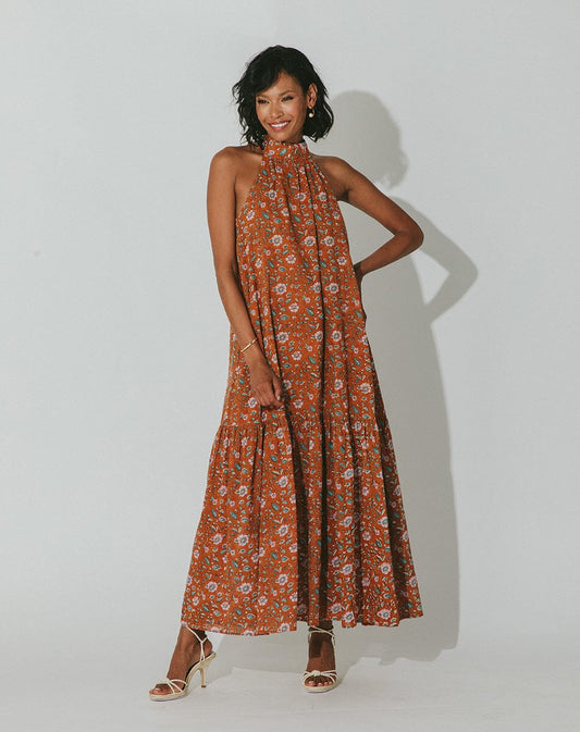 Cleobella Wilder Ankle Dress-Terracotta Floral