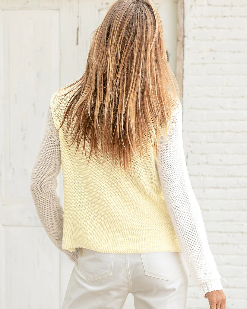 Wooden Ships Vina Colorblock Sweater Mint