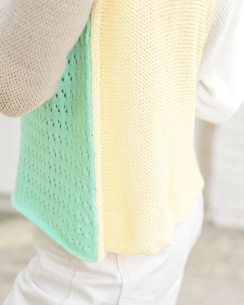 Wooden Ships Vina Colorblock Sweater Mint