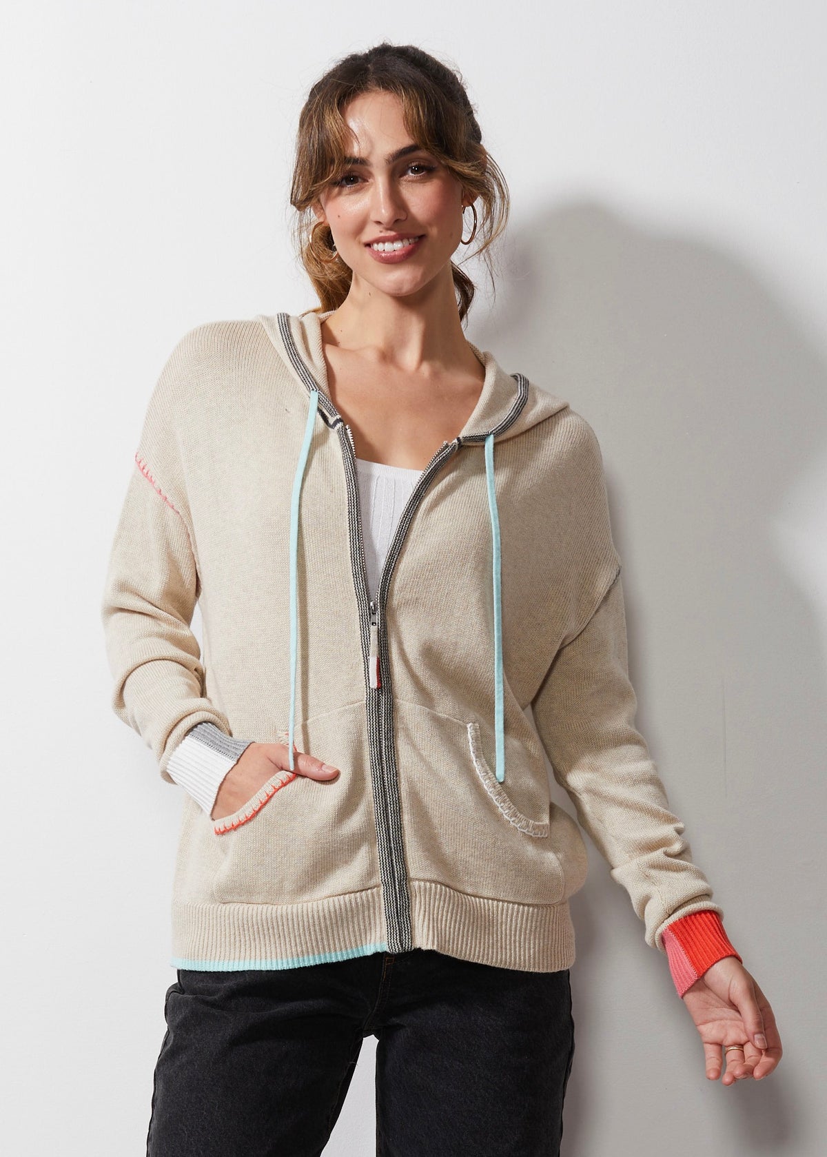 Zaket & Plover Handcraft Hoodie Sweater Oat 6351