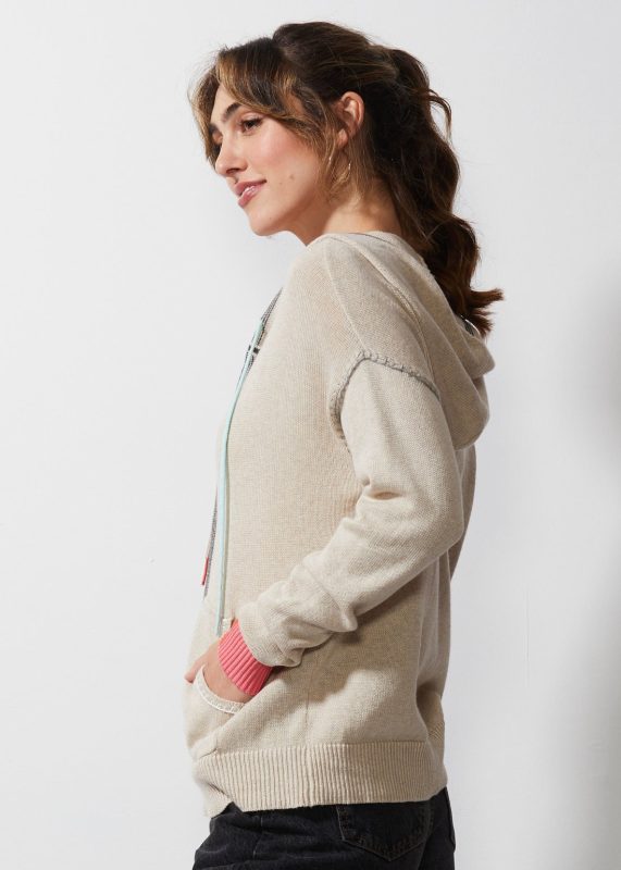 Zaket & Plover Handcraft Hoodie Sweater Oat 6351