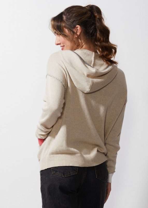 Zaket & Plover Handcraft Hoodie Sweater Oat 6351