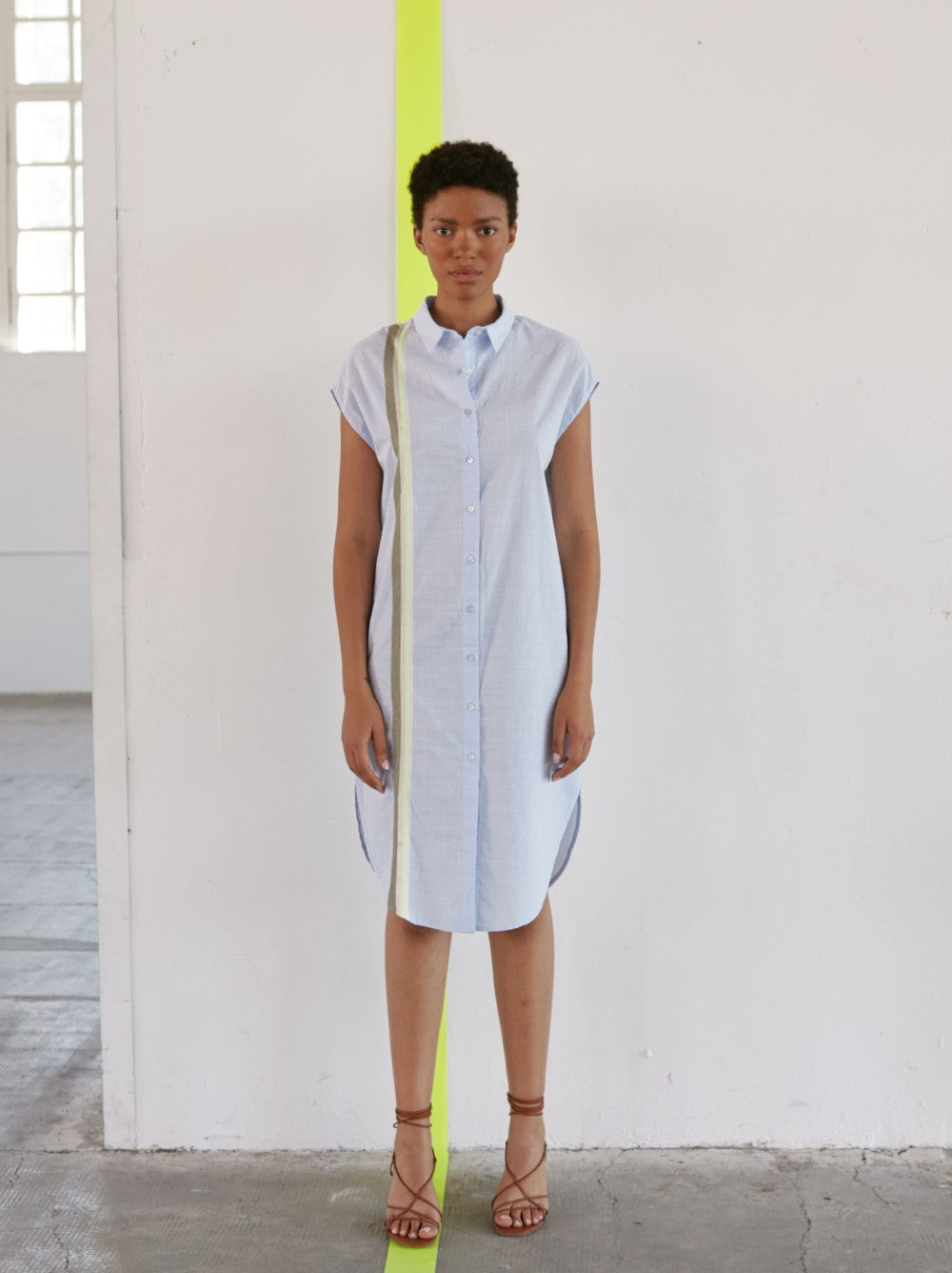 Sita Murt Chambrais Cotton Striped Dress