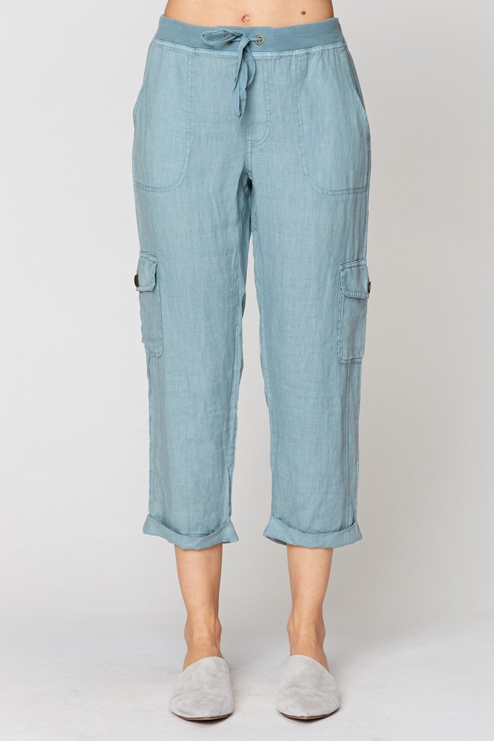 XCVI Moya Cuffed Linen Crop Pant