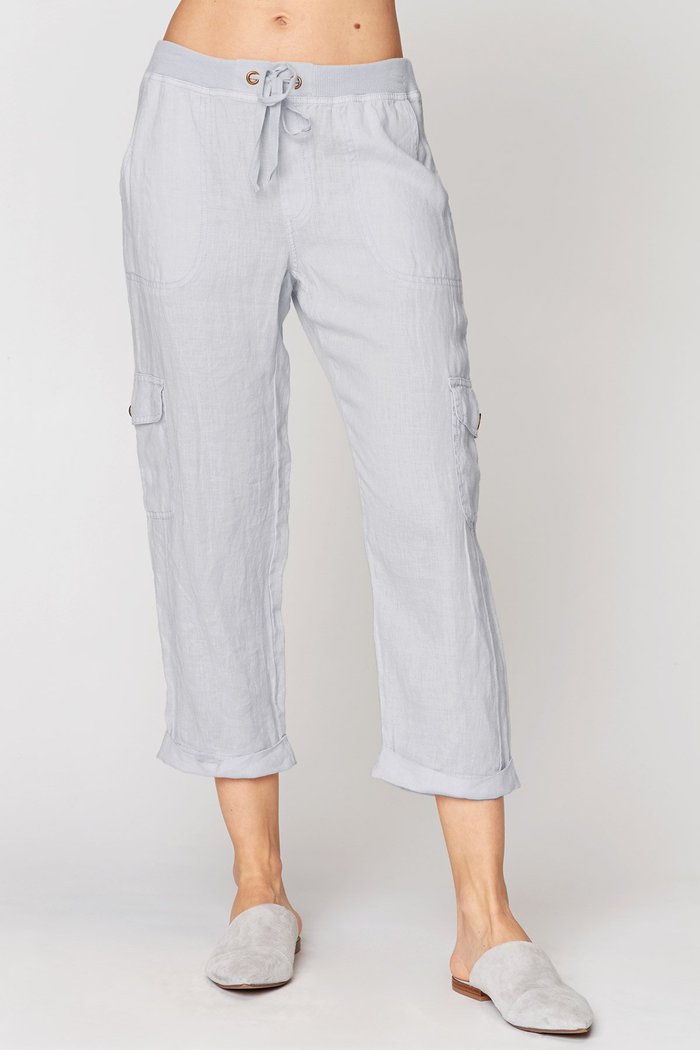 XCVI Moya Cuffed Linen Crop Pant