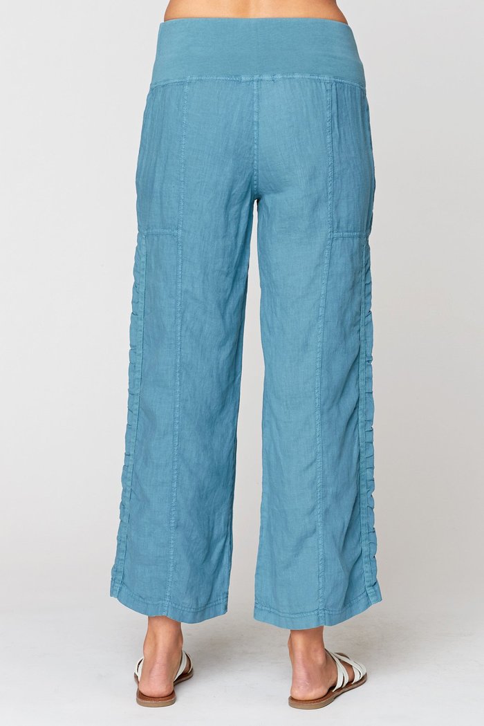 XCVI Felton High Waisted Linen Pant Northern Sky