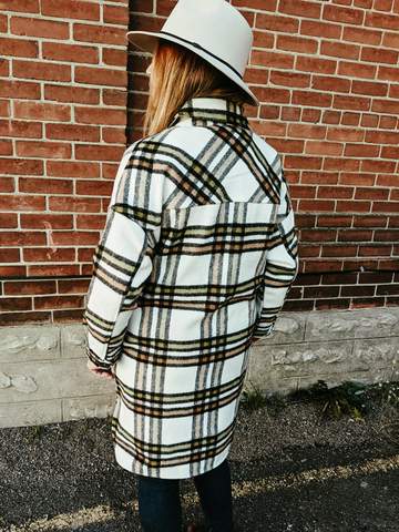 RD Style Plaid Shacket- Beige