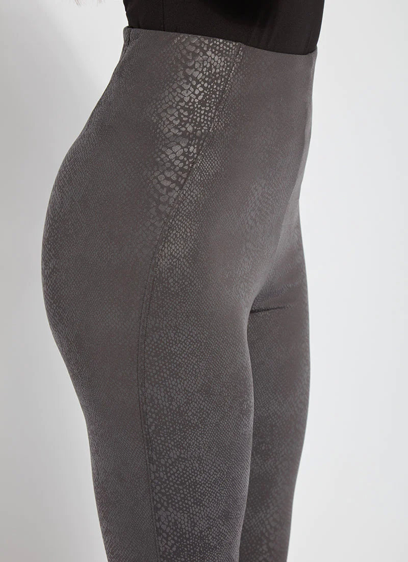 Lysse Matilda Foil Snake Legging-Charcoal