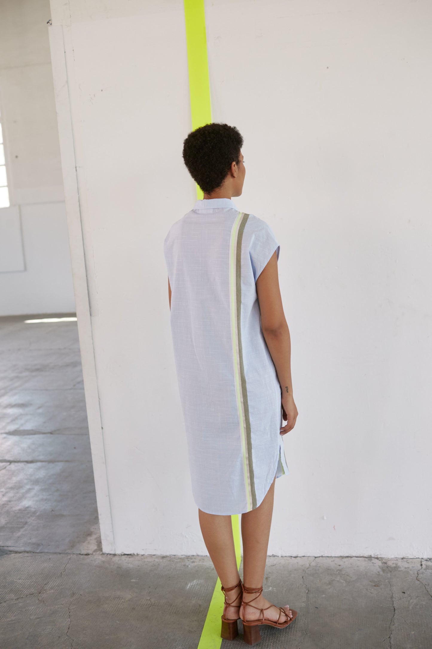 Sita Murt Chambrais Cotton Striped Dress