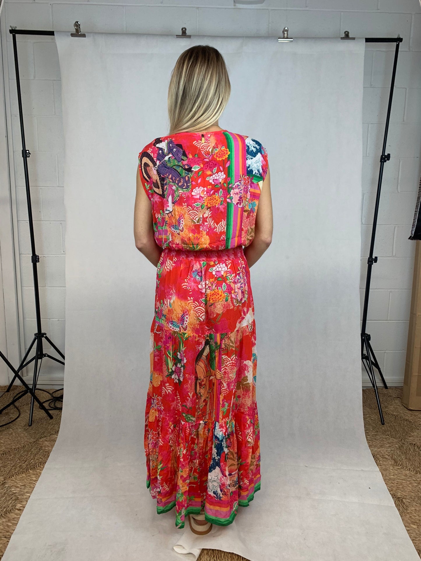 Rubyyaya Satana Shirred Maxi Dress