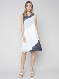 Charlie B Tie Dye Guaze Split V Dress