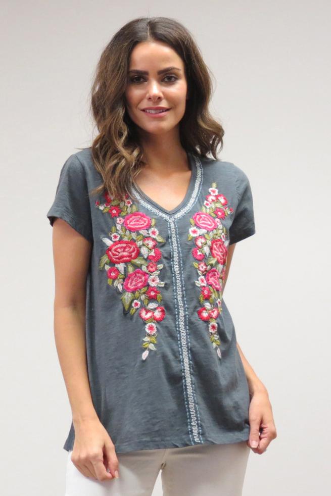 Caite Leona Tee Dark Grey