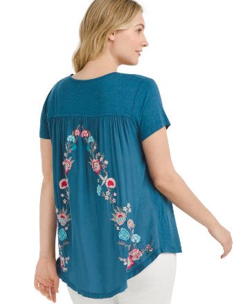 Caite Jessie Embroidered Tee