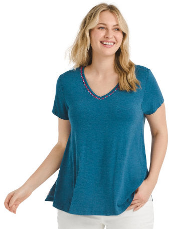Caite Jessie Embroidered Tee