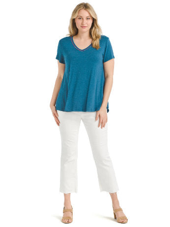 Caite Jessie Embroidered Tee